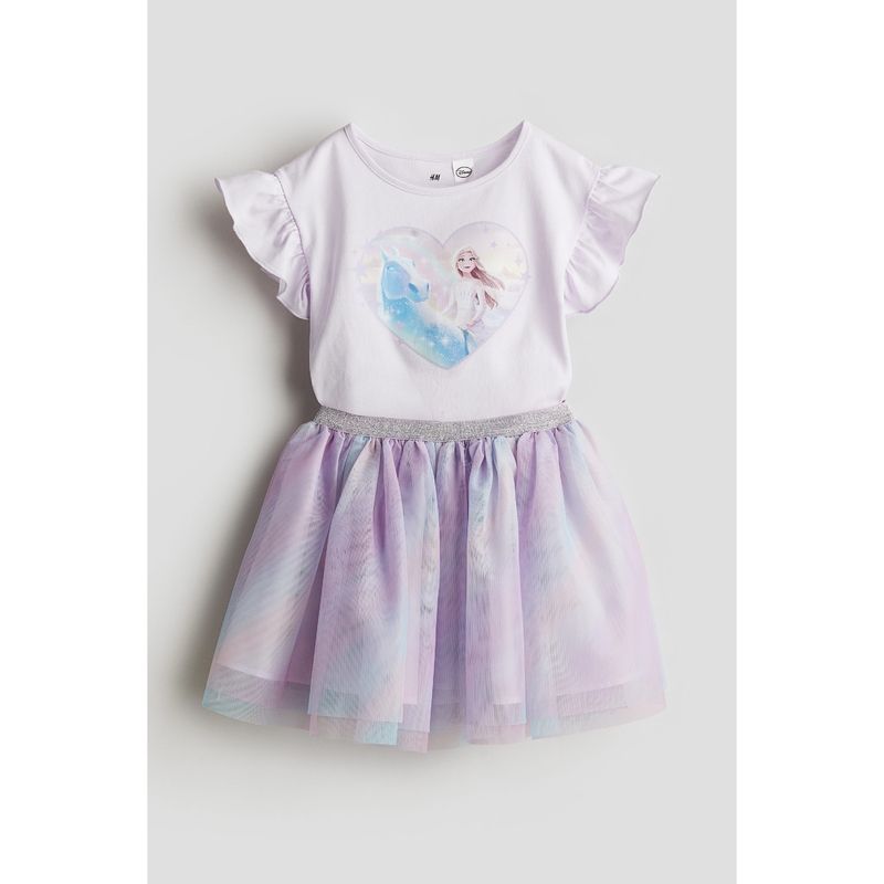 

HM Children s Summer Clothing Girl Cute Print 2-Piece Tulle Suit 1220082