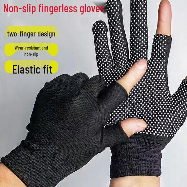 Universal Touchscreen Work Gloves for Men & Women - Anti-Slip, Wear-Resistant, Two-Finger Exposed for Riding & Delivery