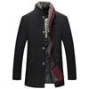 Autumn and Winter Men's  Woolen Thick Scarf Collar Men's Top Coats Men   Jacket Overcoat England Style