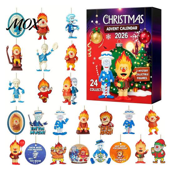 Advent Gift Boxes for Kids Christmas Calendar 2026, 24-Day Surprise Countdown with 24 Holiday Activity Set Acrylic Pendants, Anime Themed Collectible