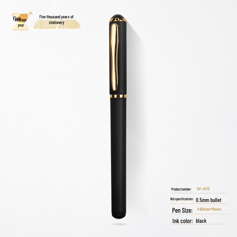 Five Thousand Year Neutral Pen 0.5mm Black Frosted Barrel High-End Office Signature Pen with Custom Logo