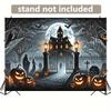 Halloween pumpkin ghost house night scene background wall decoration for office, home, outdoor decoration / party decoration