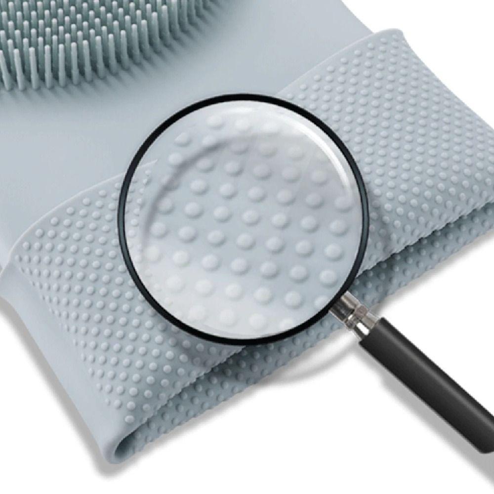 Solid Color Kitchen Cleaning Gloves Thicken Cleaning Brush Portable Dish Washing Gloves