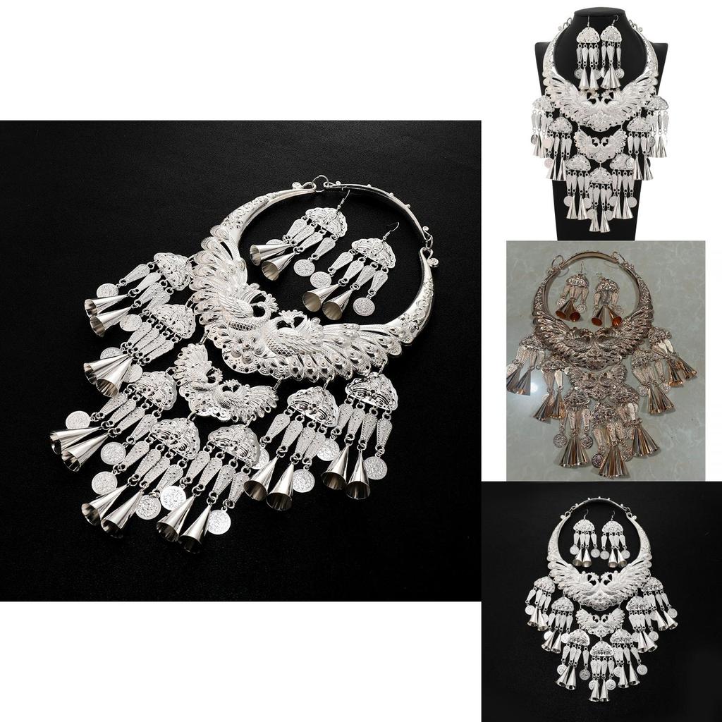 Trendy Ethnic Style Zinc Alloy Necklace With Bell Charm For Festival Jewelry Enthusiasts