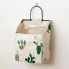 Hanging Storage Bag Large Capacity Wear-resistant Cotton Flax Multi-purpose Wall Hanging Pouch for Bedroom