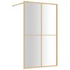 Walk in Shower Screen with Tempered Clear Glass and Gold Finish 118 x 195 cm