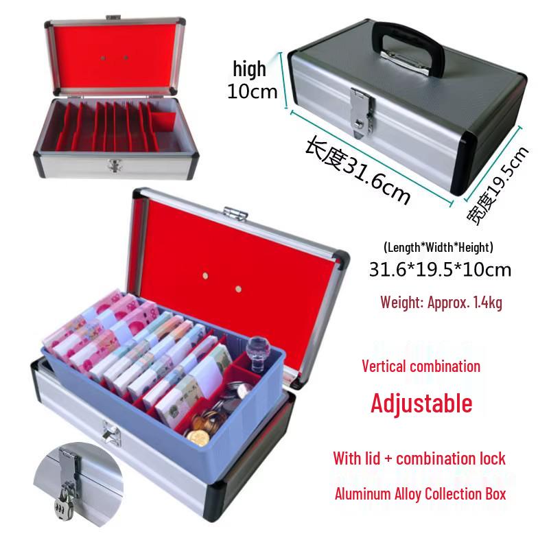 Kassenschublade mit fünf Fächern und Metallklammern