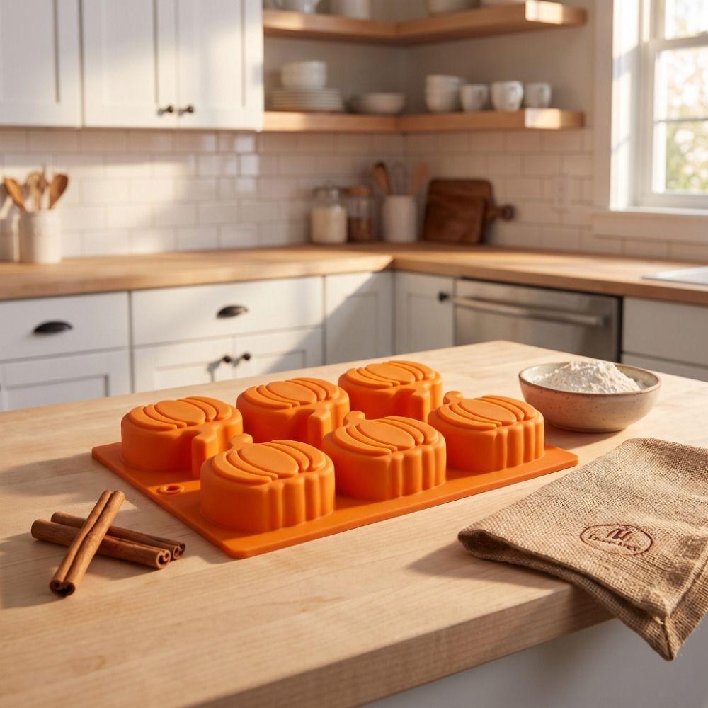 1/2Pcs Flexible Pumpkin Baking Mold 3D Silicone Baking Mold Halloween Cake Mold  Kitchen Bakeware