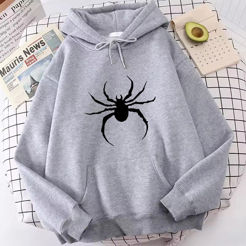 Sudaderas con Capucha Estampado de Araña Hip Hop Primavera Otoño Invierno Sudaderas Casuales Sudadera con Capucha Gráfica para Hombre Mujer