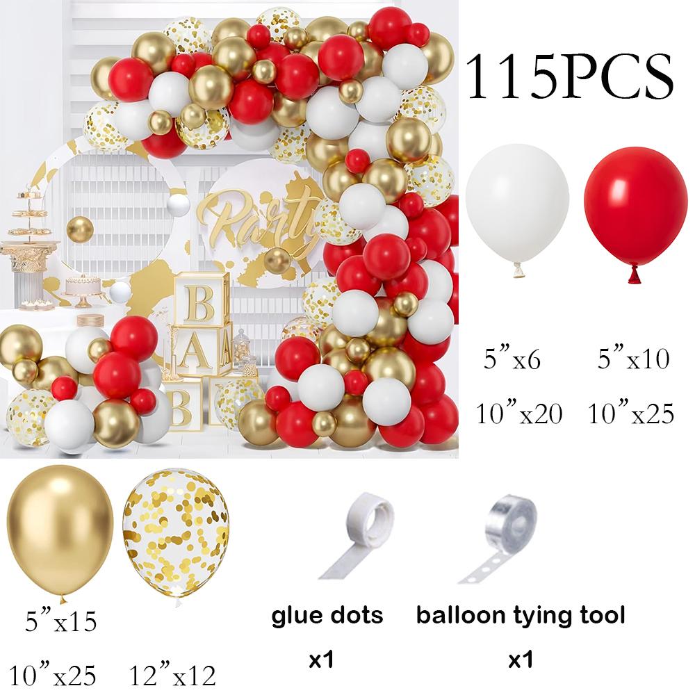 

Christmas Red Balloons Garland White Gold Confetti Balloon Arch Kit Christmas Birthday Party Xmas New Yaer Eve Decoration Globos AS Picture
