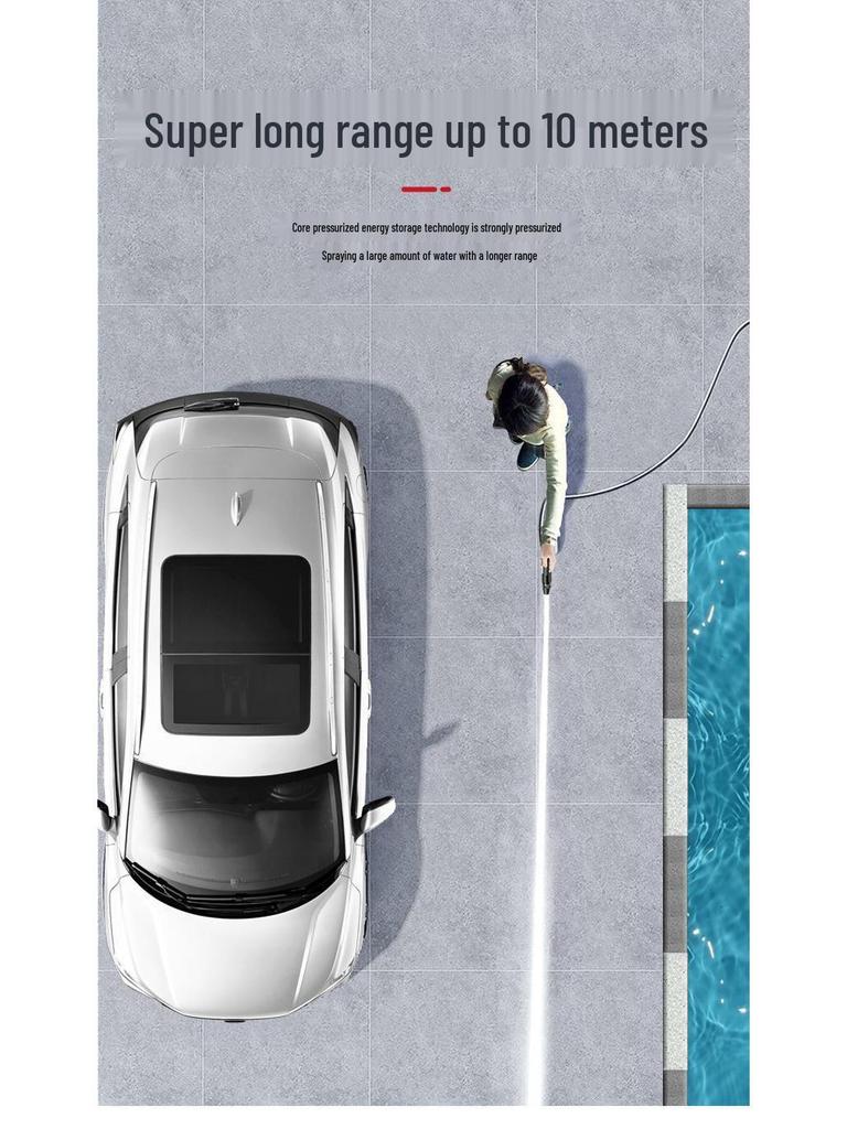 Hochdruckwasserschlauch mit Düse und Aufbewahrungsgestell für Autowäsche und Garten