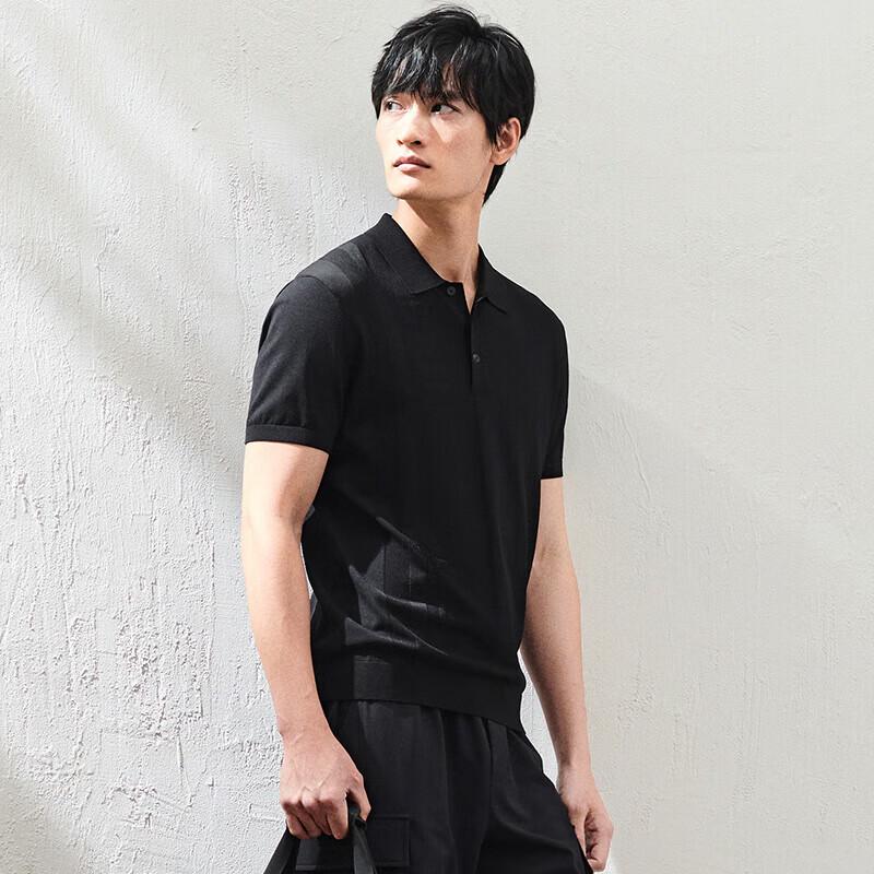 Baoxiniao Men's Short-Sleeve Business Polo Shirt with Letter Pattern