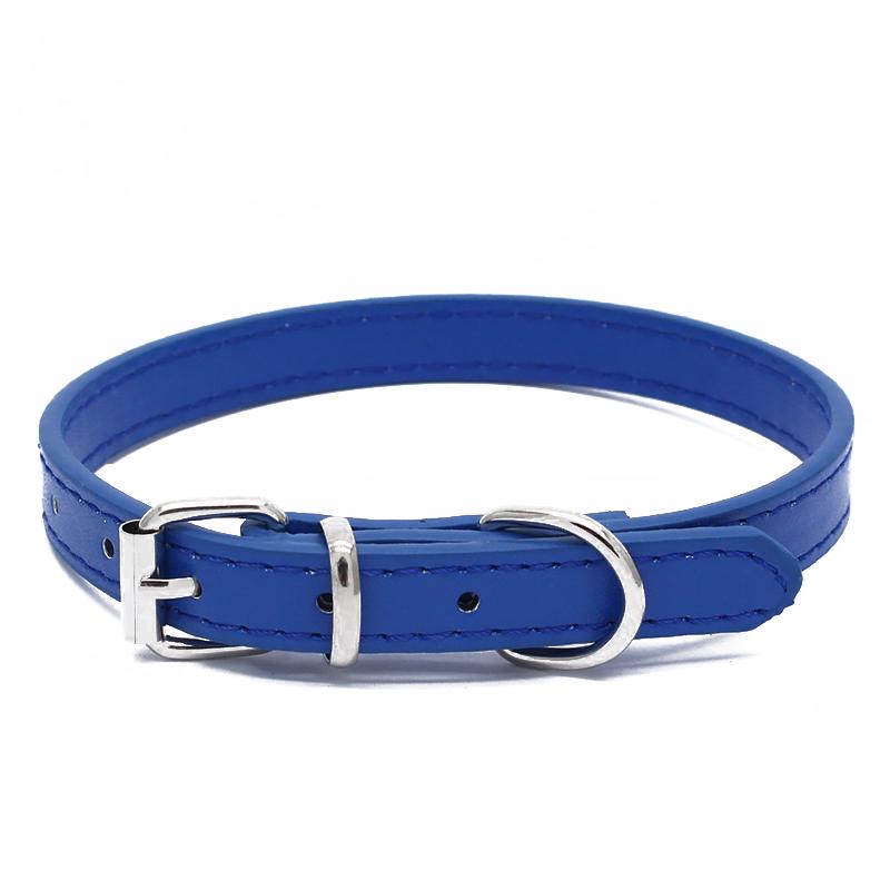 1PC Comfortable Puppy Cat Dog Pet Collar Faux Leather Adjustable Solid Buckle