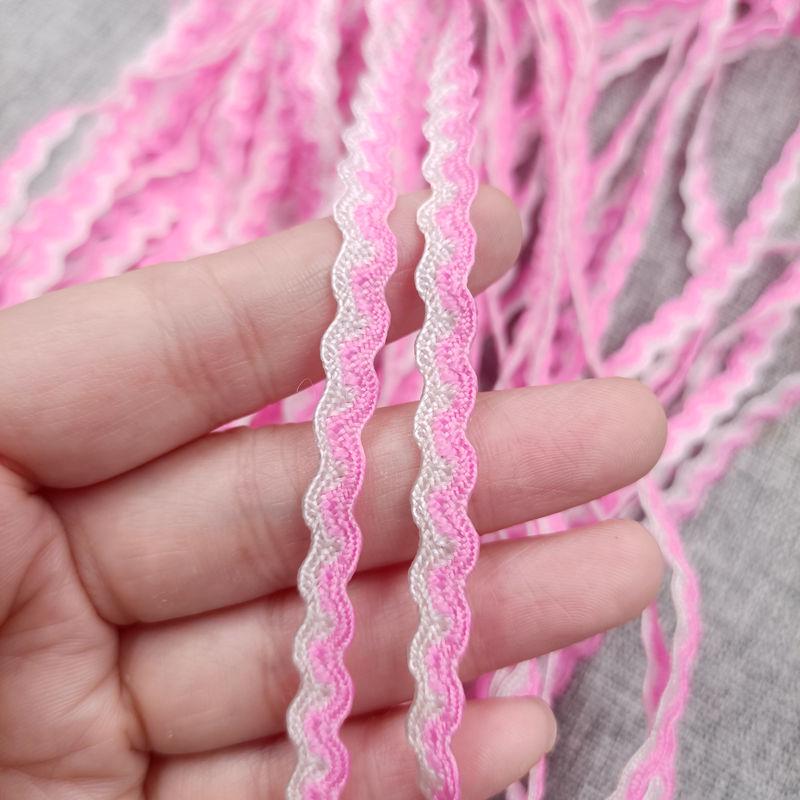 5mm S Şeklinde İki Renkli Dalga Desenli Kavisli Kemer DIY Giyim Aksesuarları için Denizci Dantel Şerit