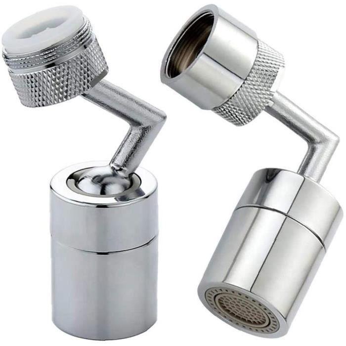 Filtre robinet anti-éclaboussures rotatif à 720° avec deux modes de sortie d'eau, adaptateur pulvérisateur universel