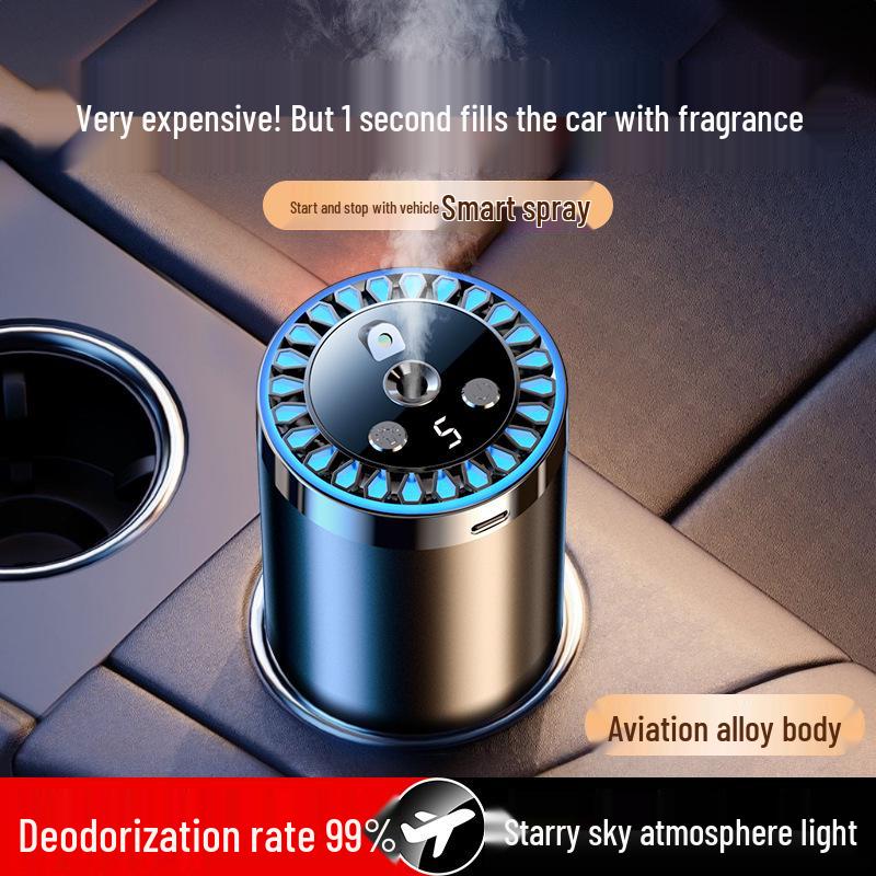 Starry Sky Car Aroma Diffuser & Humidifier: High-End Ornament with Ambient Light