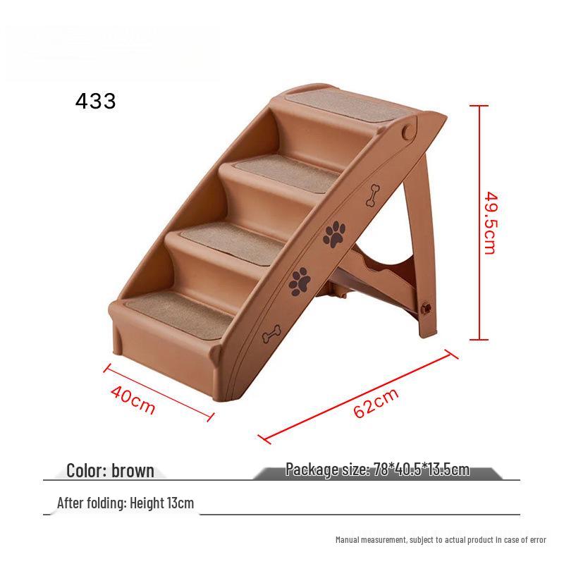 Foldable Pet Stairs: Non-slip Steps for Dogs & Cats - Ideal for Bedside, Sofa & Car