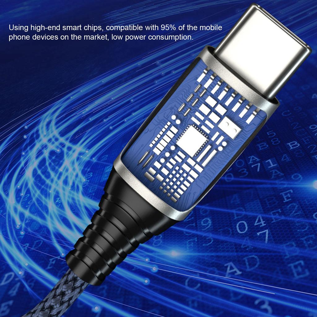 USBC to 3.5mm Female Headphone   Adapter Type C Headphone Adapter     Nylon   Cable(Blue )