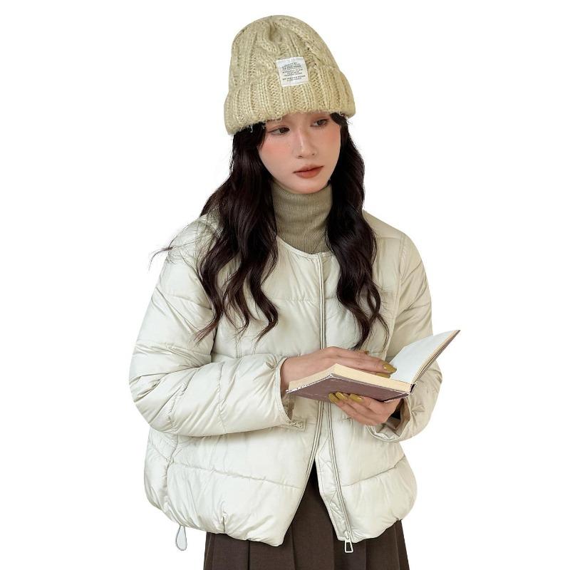 Korean Version of the Round Neck Plus Size Women Thickened Warm Anti Cold Winter Coat - Lightweight and Comfortable Long-sleeved Cotton Coat Jacket