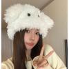 Cute Cartoon Big Eyes Puppy Hat Female Eyes Long Ears Thickened Pullover Hat Warm Plush Lei Feng Hat