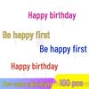 100-Piece Golden Happy Birthday Cake Decoration Insert Cards