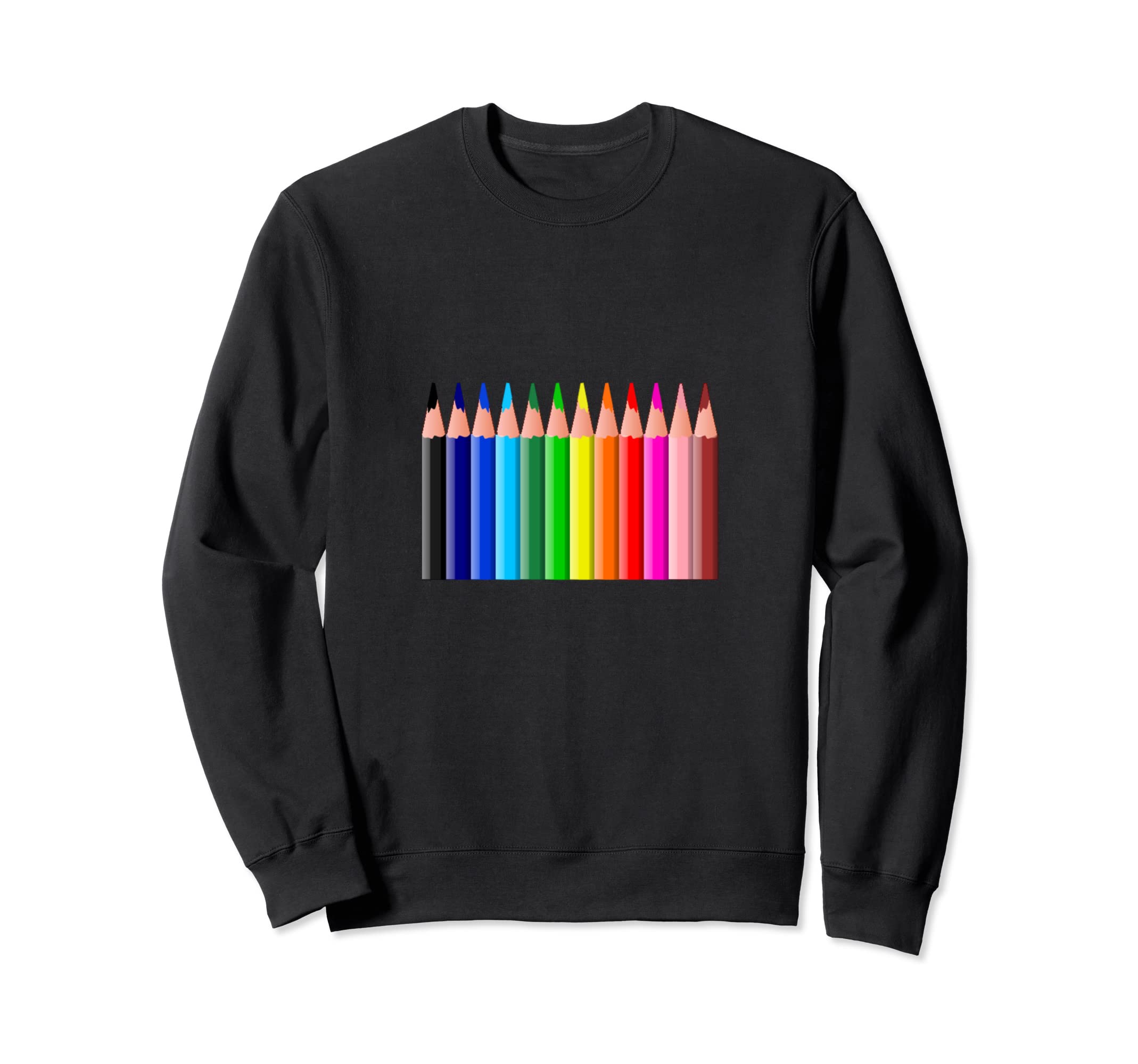 

Толстовка с цветными карандашами-радугой чёрный