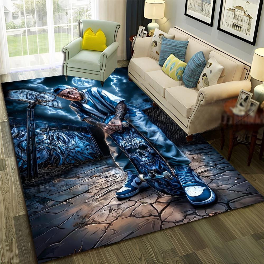 27 Style Rappers Art Cartoon Tupac Snoop Dogg Hip Hop Rug for Bedroom Living Room Sofa Home Doormat Decor, Non-slip Floor Mat