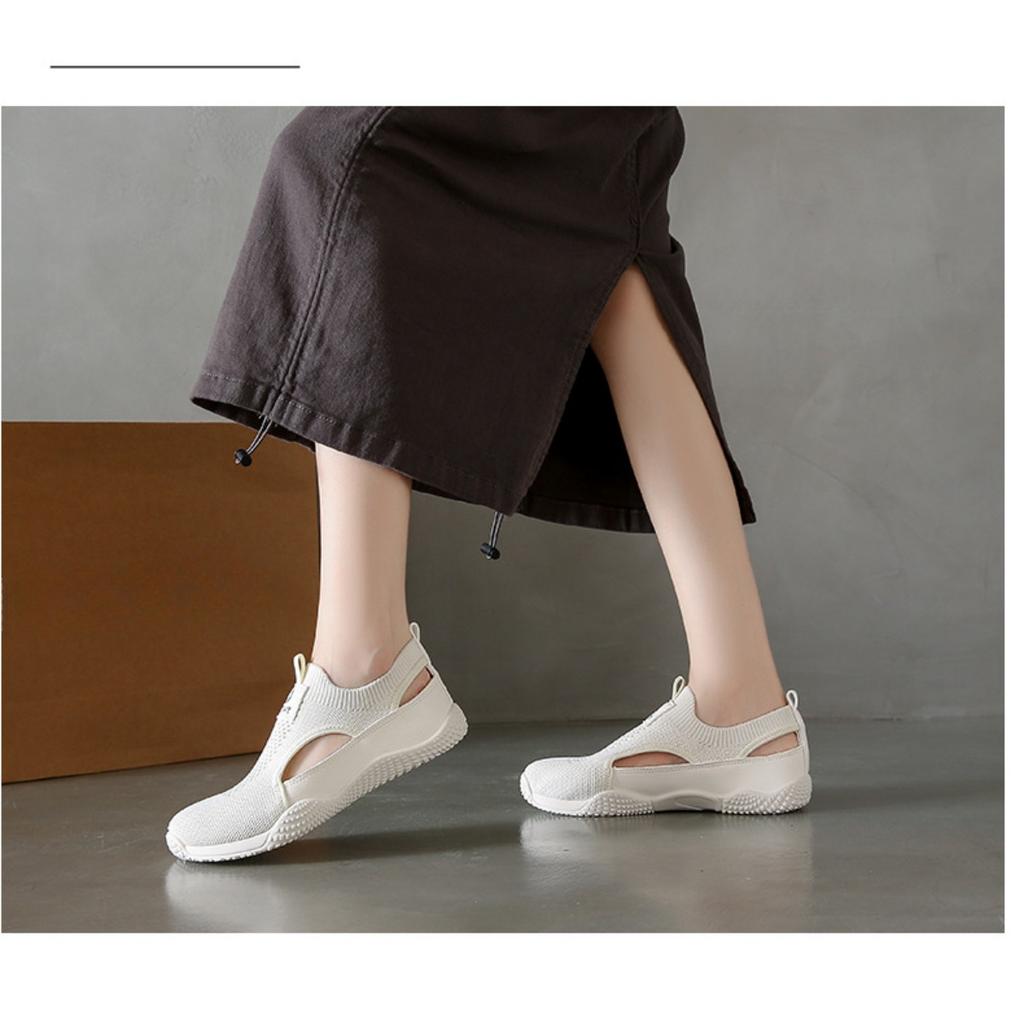 White Sneakers for Women, Casual, Hollow-out, Versatile, and Fly-knit Women's Shoes