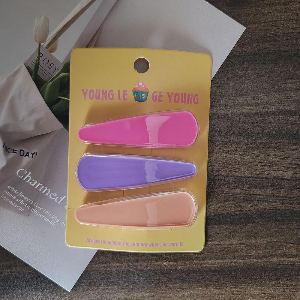 

3pc Fashion Cute Bright Colorful BB Hairpin Hairgrip Hair Side Clips for Girls Women Korean Crab for Gift Hair Accessories