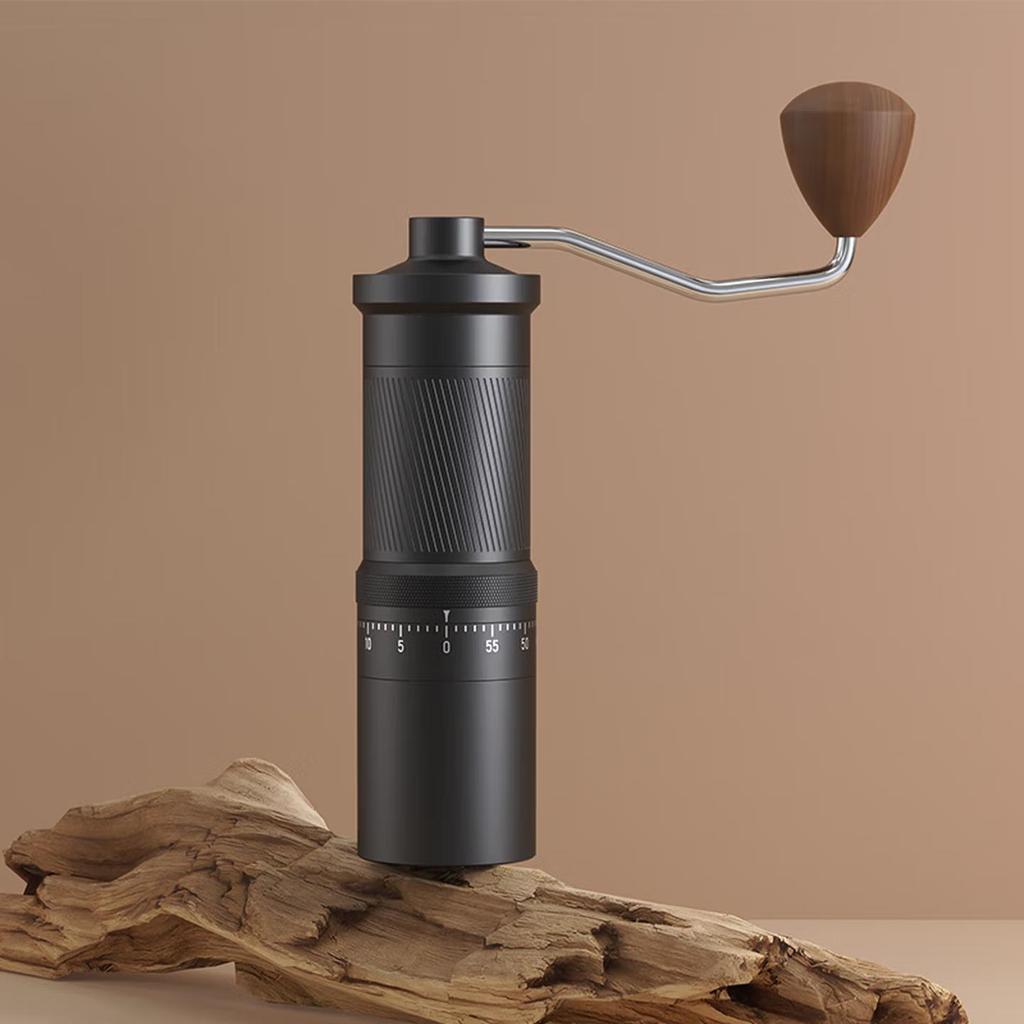 CLITON Hand-Crank Coffee Grinder, External Adjustable Scale Coffee Bean Grinder, Black