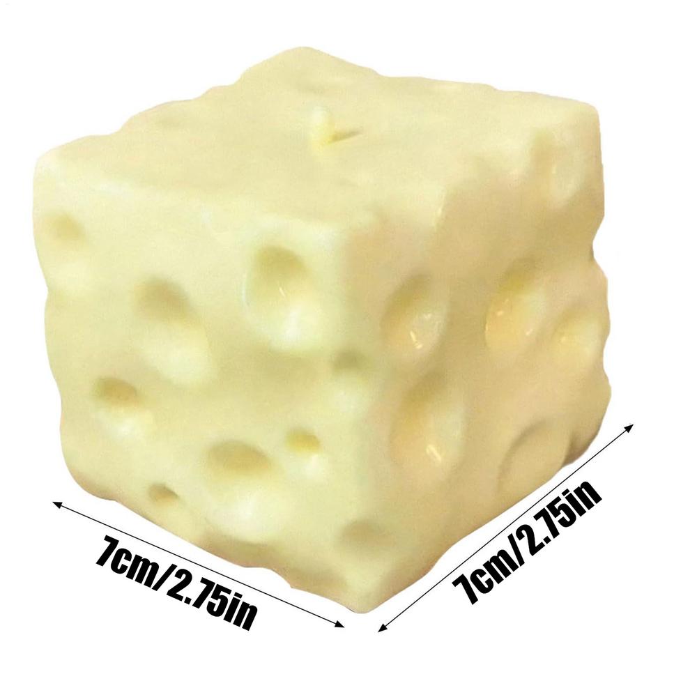 7cm Kaas Squishy Speelgoed Langzaam Rijzend Stressverlichting Sensorische Fidget, Zachte Realistische Kubus Knijp Stressbal Voor Volwassenen Kinderen Kantoor