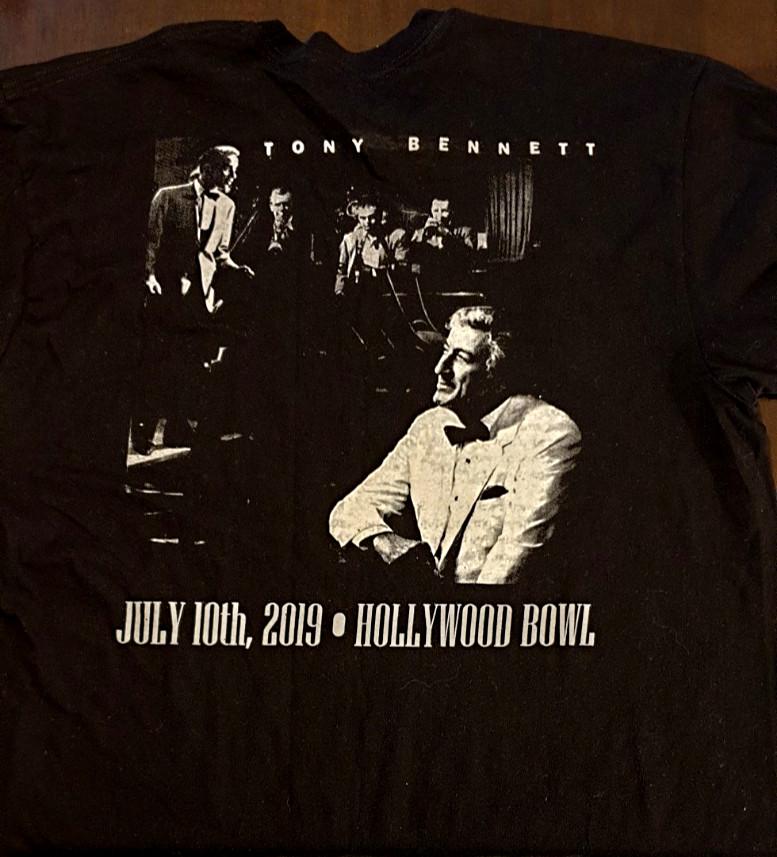 

TONY BENNETT Concert TShirt Hollywood Bowl USA July 10th 2019 Black Size Large. Unisex T-Shirt M