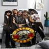 1Pc Guns&Roses Print Flannel Blanket, High Quality Comfortable for All Seasons, Home Decor, Warmth and Comfort, Perfect for Gifts