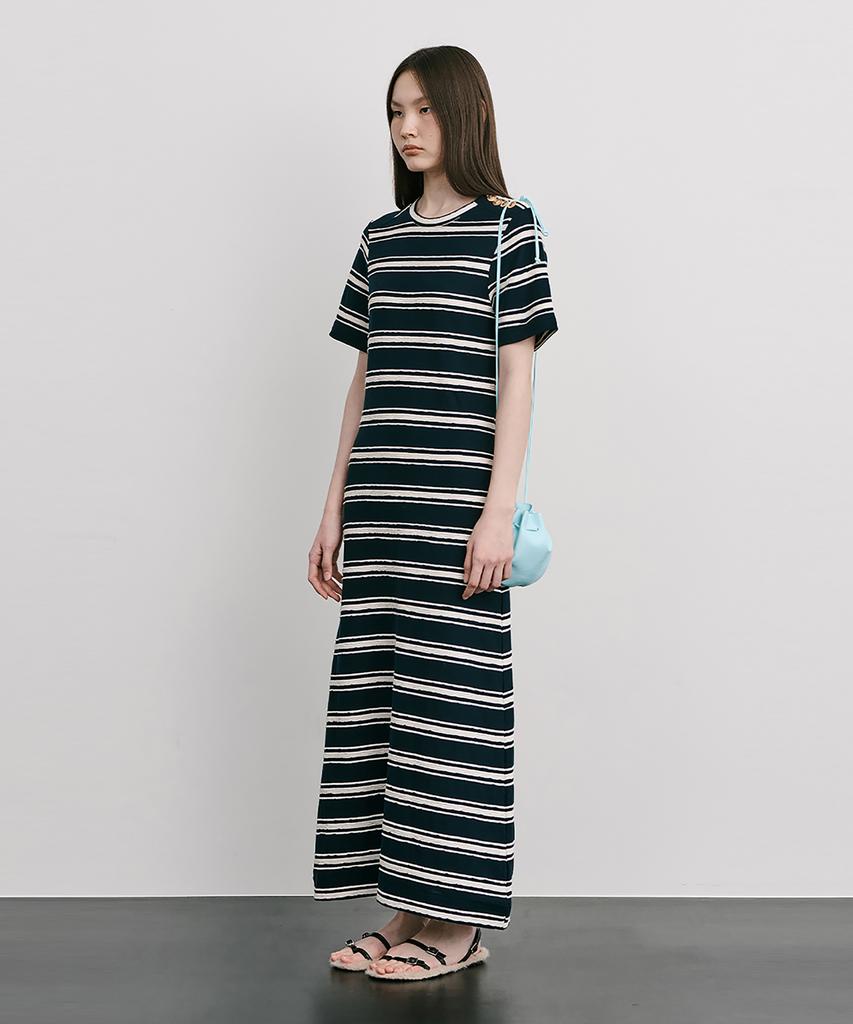 Bundercammer Stripe Jacquard Knit Dress_Navy