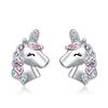 Colorful Heart-Shaped Unicorn Necklace & Earring Set for Kids