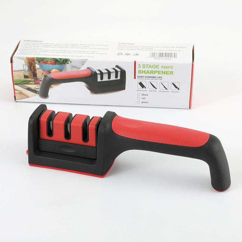 Knife Sharpener Household Multifunctional Three-stage Sharpening Stone Quick Ceramic Sharpening Tool