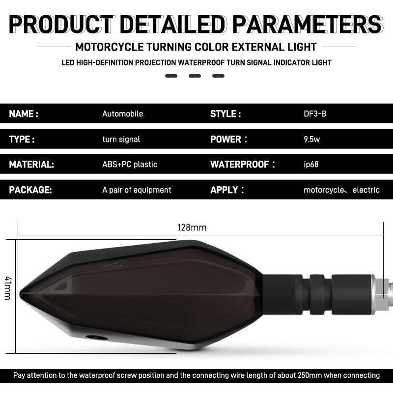 2Pcs Motorcycle Led Turn Signal Indicator Lights Color Projection Lamp Universal Led Moto Sequential Flowing Flash Running Light
