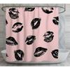 Pink & Black Lips Shower Curtain - Cool Aesthetic Bathroom Decor, Bold Design For Pink Bathroom Theme