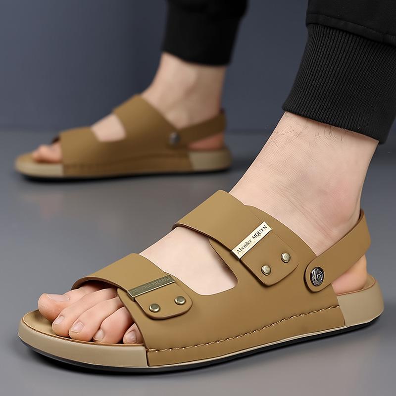 2025 summer new men's sandals open-toed beach shoes, Korean version of fashion trend casual sandals two wear men's shoes