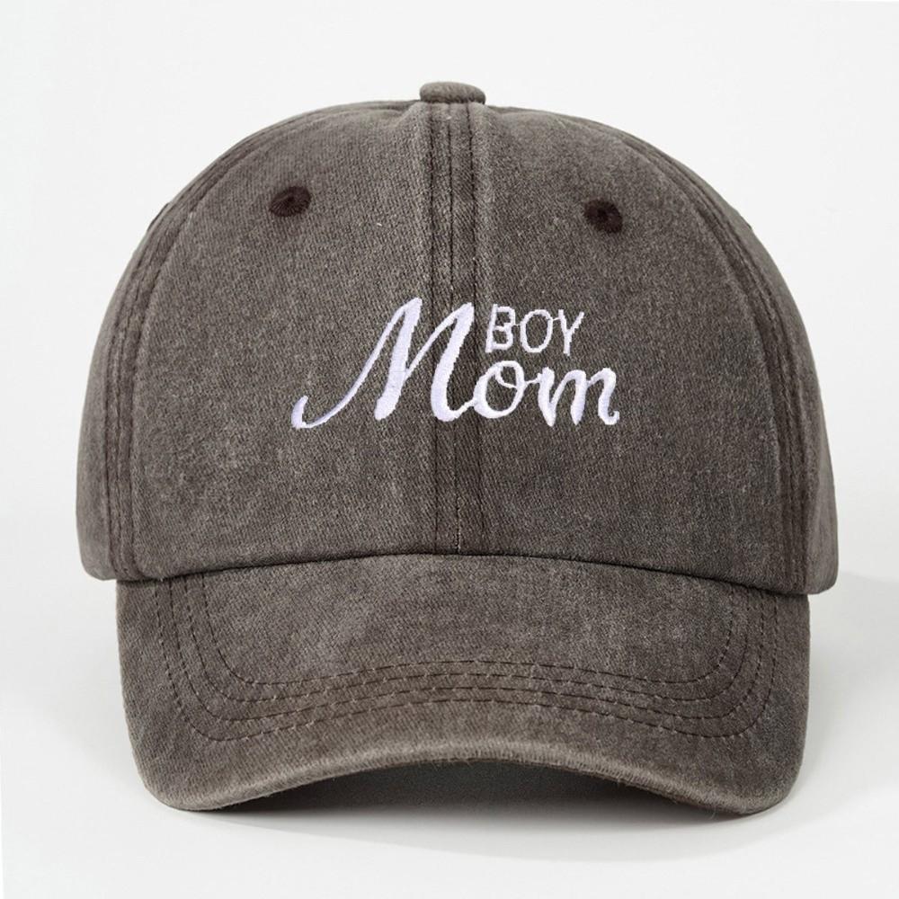 Washed Cotton Boy Mom Embroidery Caps Vintage Baseball Cap Fashion Sport Visors Cap Gifts