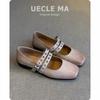 Super soft lambskin~ French single shoes women's flat-bottomed versatile evening shoes ballet shoes retro polished Mary Jane shoes
