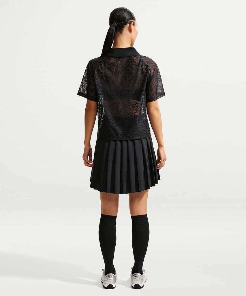 NIKE Sportswear Loose Lace Polo Jersey Top W - Black:White / If0521-010
