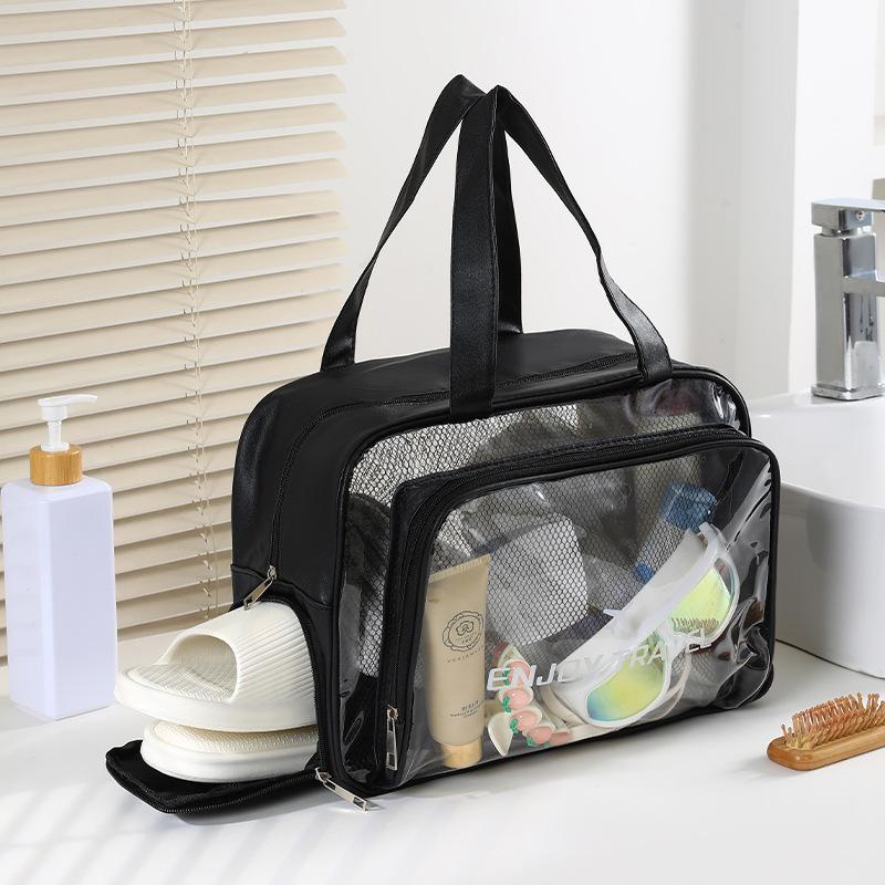Wet And Dry Separation Fitness Wash Bag Waterproof Travel Bag Swimming Storage Bag Pu Handheld Portable Cosmetic Bag