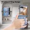 Wristband Ring Design Phone Cover Woven Pattern Card Holder PU Leather Shockproof Anti-Drop Adjustable Case Mobile Phone Cases