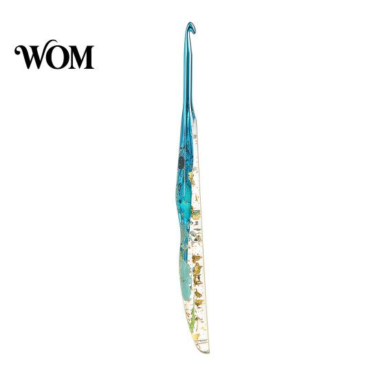 Comfortable Grip Crochet Hook Resin for Beginners, Crocheting Lovers, 2.0mm-8.0mm Ergonomic Artistic with Long Floral Handle Blankets, Dolls, Shawls,