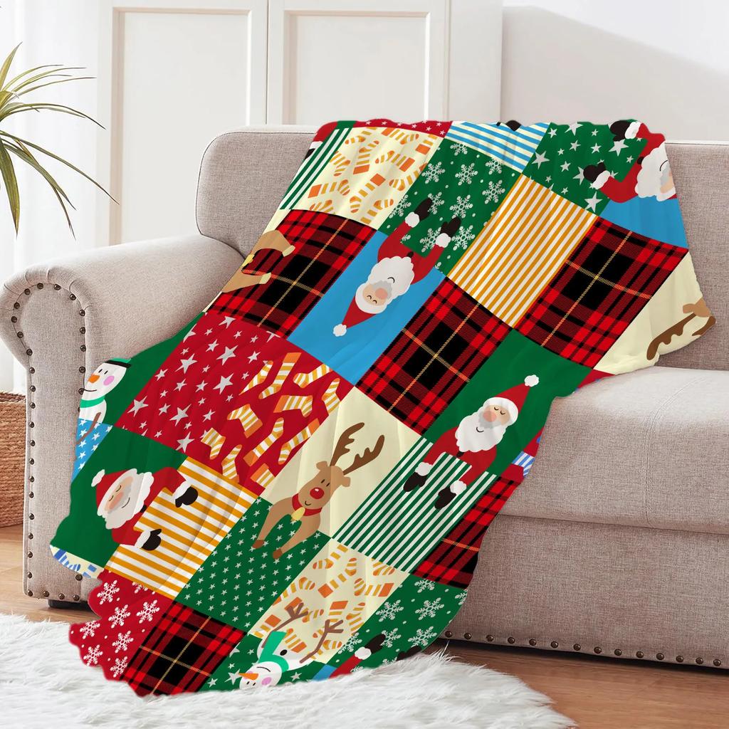 Christmas Creative Throw Flannel Print Blanket Super Soft Cozy Sofa Nap  Home Blanket Perfect Home Gift for Her
