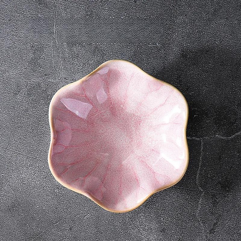

Japanese Ceramic Plate Retro Kiln Glaze Barbecue Mini Dip Sashimi Sushi Soy Sauce Plate Suitable for Home Kitchen/gift рожевий