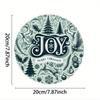 Joom Christmas Iron Round Sign 7.8 Inch Metal Plaque Home Wall Decor