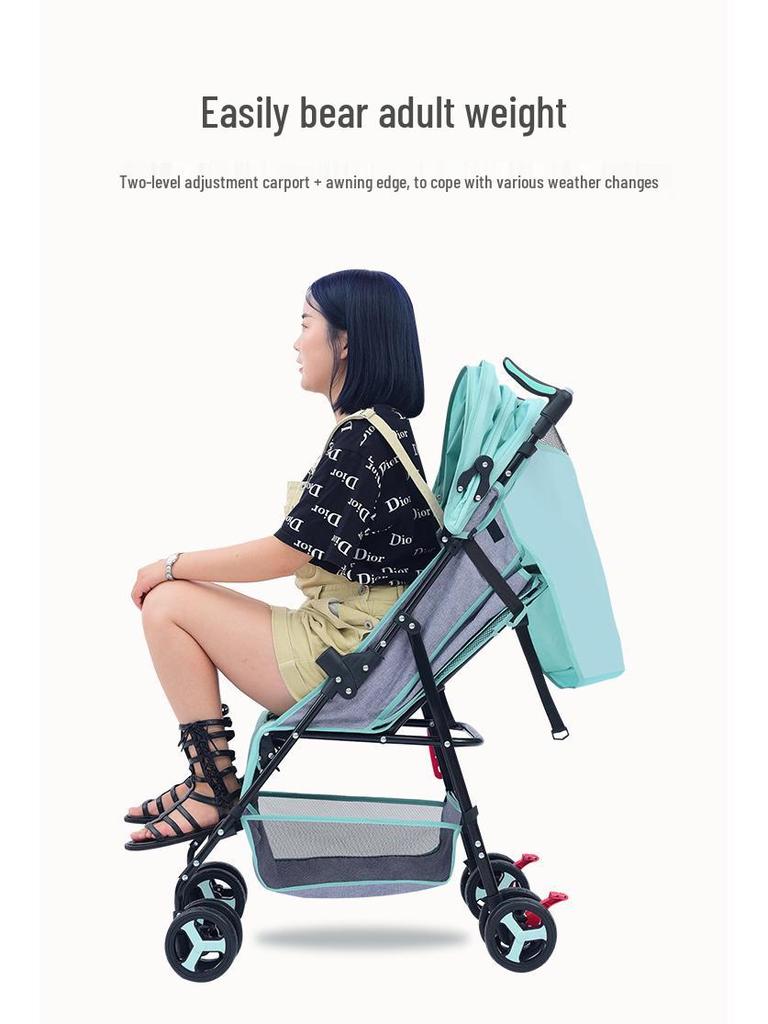 Multifunctional Lightweight Foldable Baby Stroller with High Landscape Design