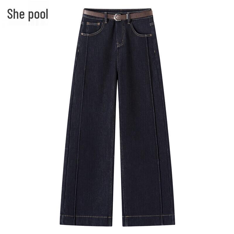 

Women s Plush Warm High-Waist Wide-Leg Jeans XL
